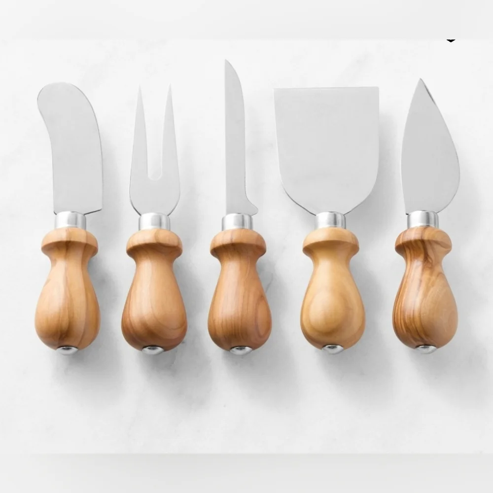 Williams Sonoma Olivewood 5-piece Cheese Knife Set Entertaining‎ Made In Italy
